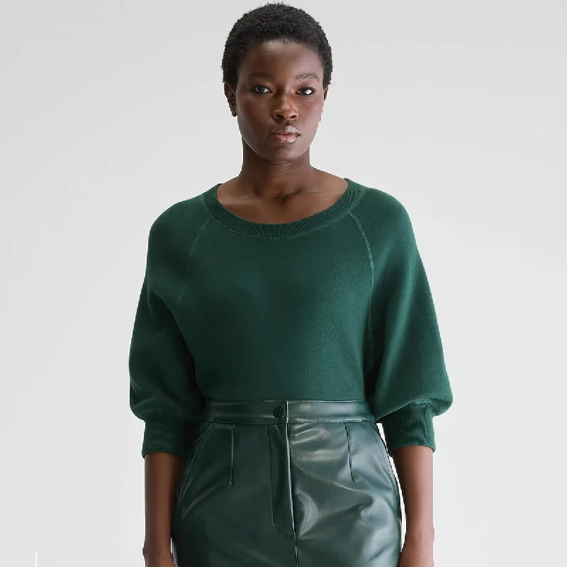 Anglet Crewneck Sweater in Botanica by Bellerose Satin Blend Silk Blend Wool Blend
