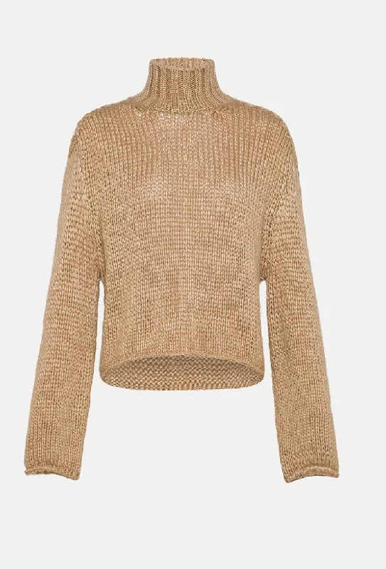 Silk Cashmere & Mohair Turtleneck Sweater Soft Cozy Warm