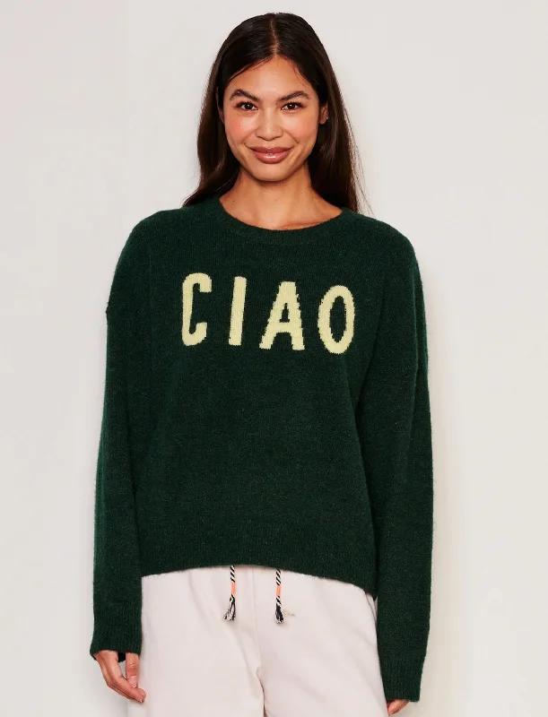Ciao Crew Neck Sweater Silk Blend Satin Velvet