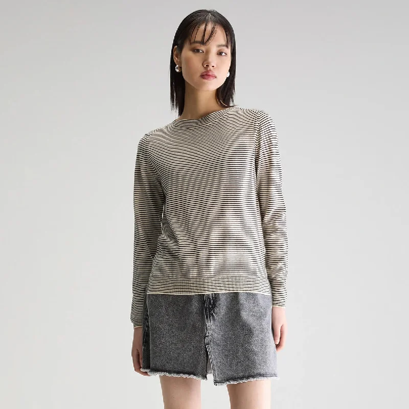 Gop Boatneck Sweater in Stripe by Bellerose Chenille Blend Fleece Blend Nylon Blend