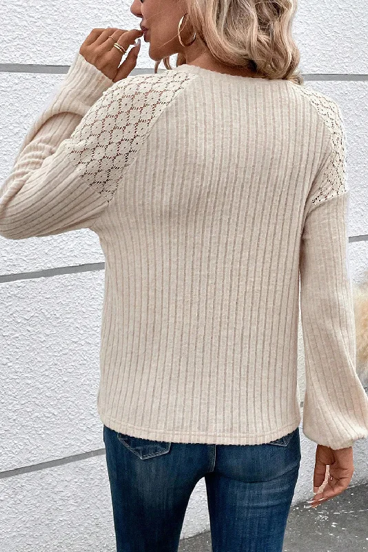 Casual Chic Knitted Sweater Glossy Satin Silk