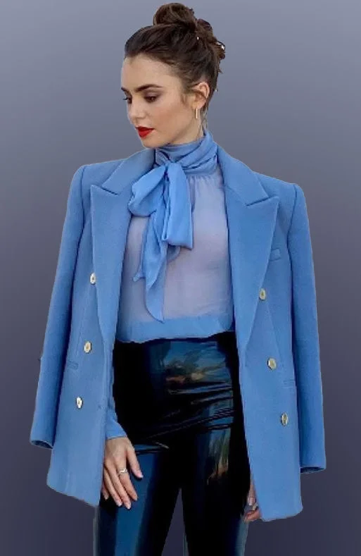 Emily in Paris Emily Cooper Blue Peacoat