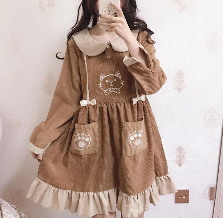 Japanese cute cat paw dress yv42457