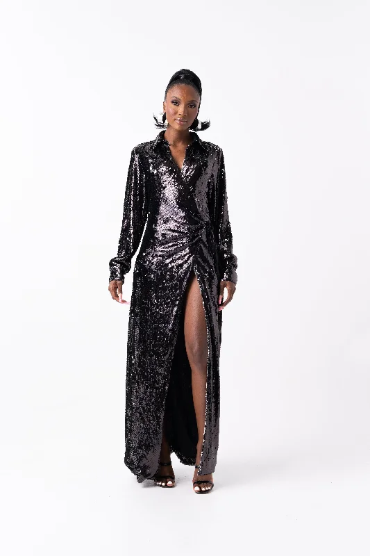 ONYX Sequin Wrap Dress