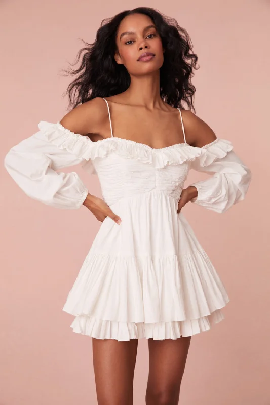 Zennia Off Shoulder Cotton Mini Dress