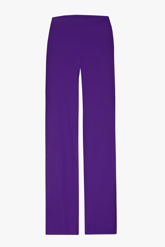 broek van soepele crêpe in vibrant violet