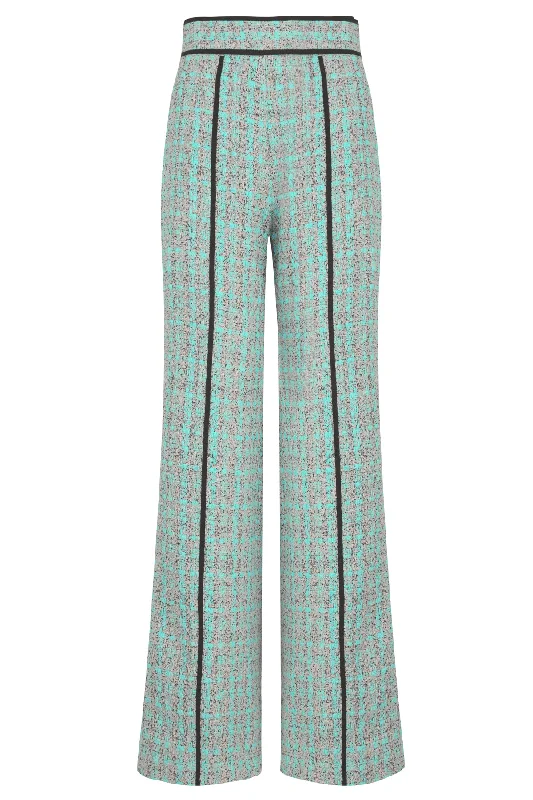 TRELISE COOPER WALK MY WAY PANTS - AQUA CHECK