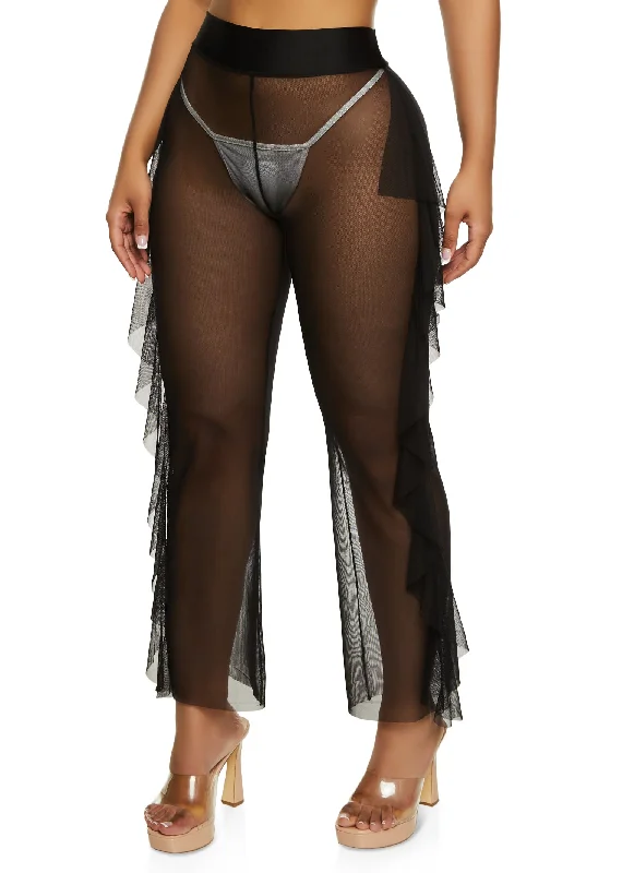 Sheer Mesh Cover Up Pants