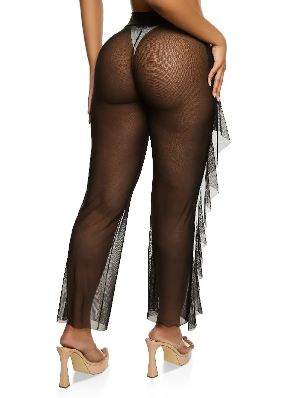 Sheer Mesh Cover Up Pants