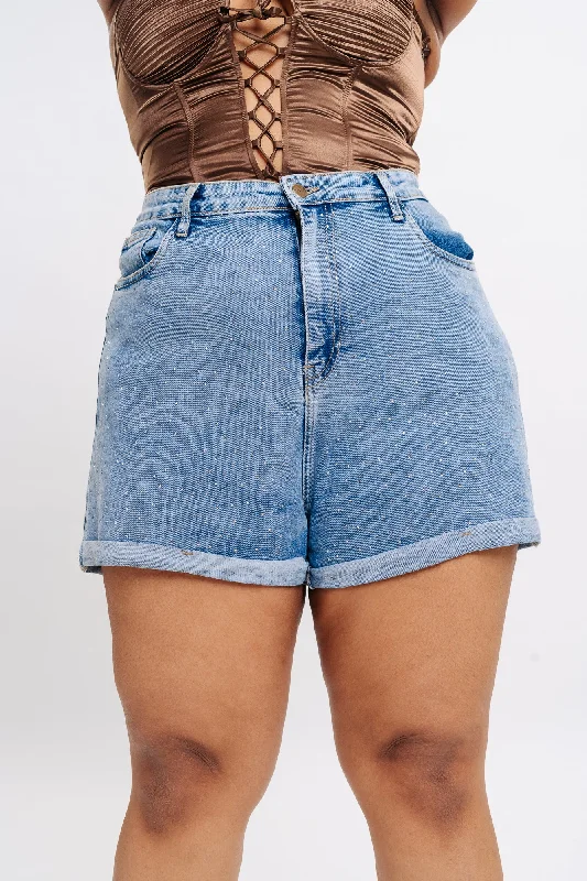 Denim Embellished Noah Indigo Shorts