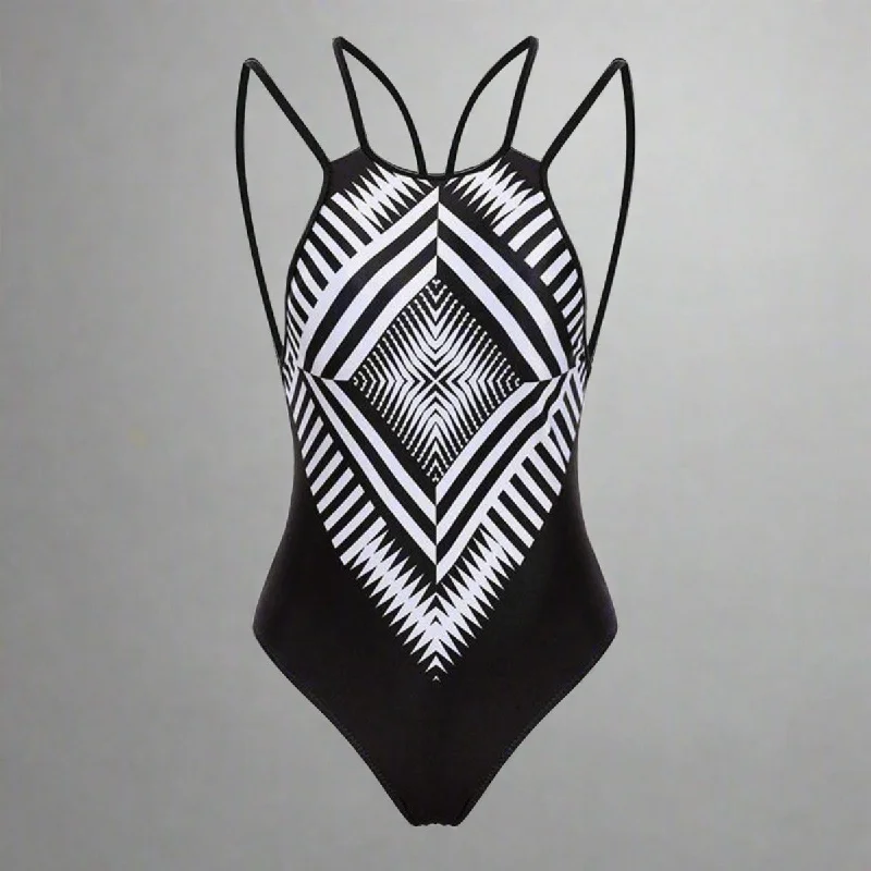 Women's Geometric Pattern One-piece Swimsuit — Women's Swimwear