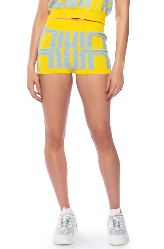 PENELOPE YELLOW HIGH WAISTED SHORTS