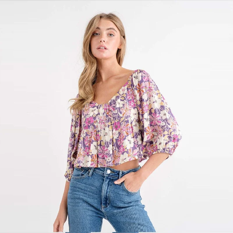 Floral Top (Purple)