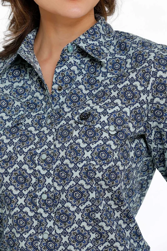 Women's Cinch Button Down Shirt #MSW9201037