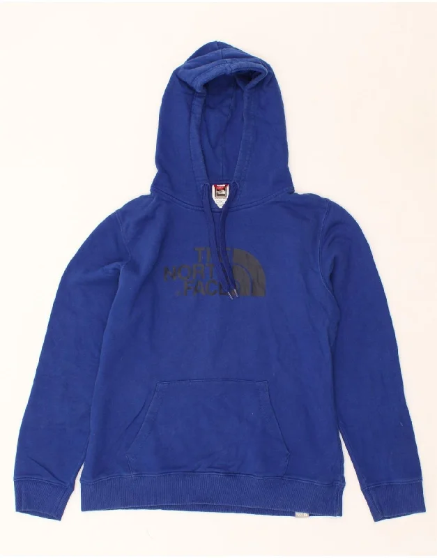 THE NORTH FACE Womens Graphic Hoodie Jumper UK 14 Medium Blue Cotton