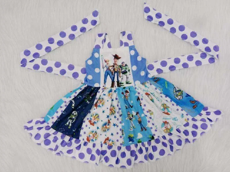 twirl cartoon purple dot dress