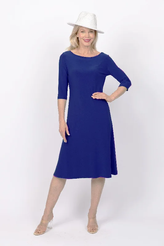 5191 3/4 Sleeve Two Way Dress - Royal