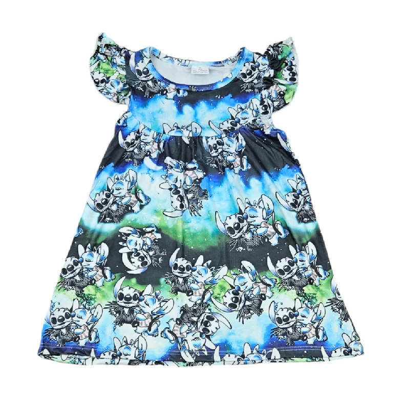 Alien Nightmare Milk Silk Flutter Dress