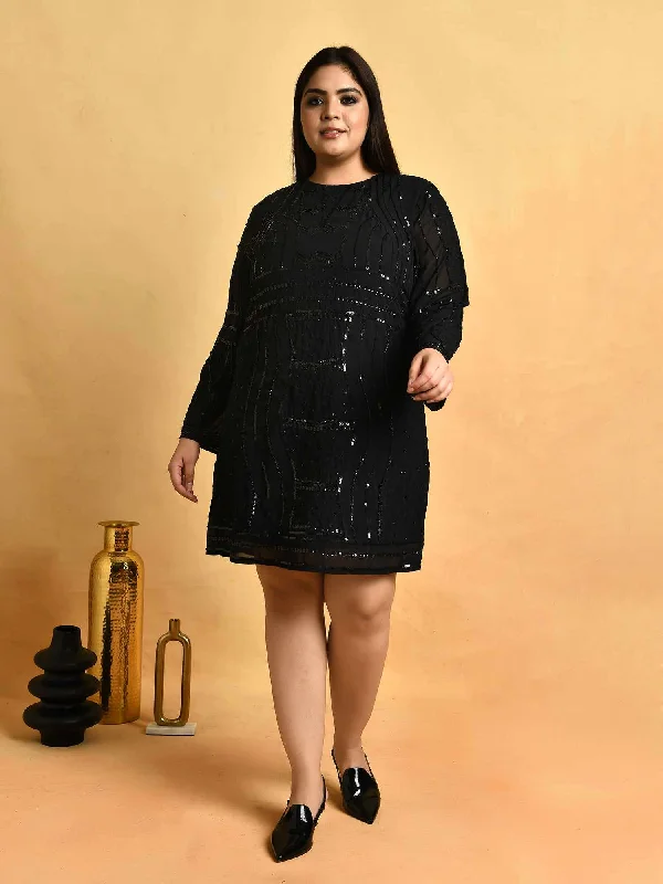Attic Curves Go Gorgeous Black On Black Dress