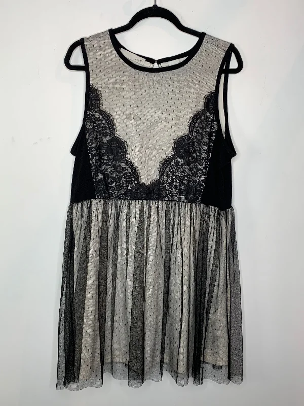 Beige and Black Lacy Dress