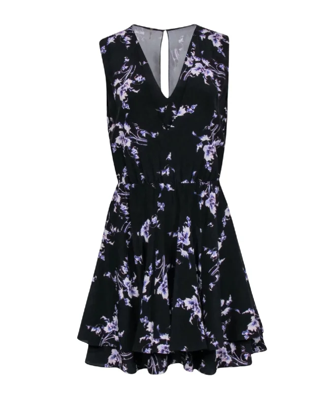 Black and Purple Silk Dress