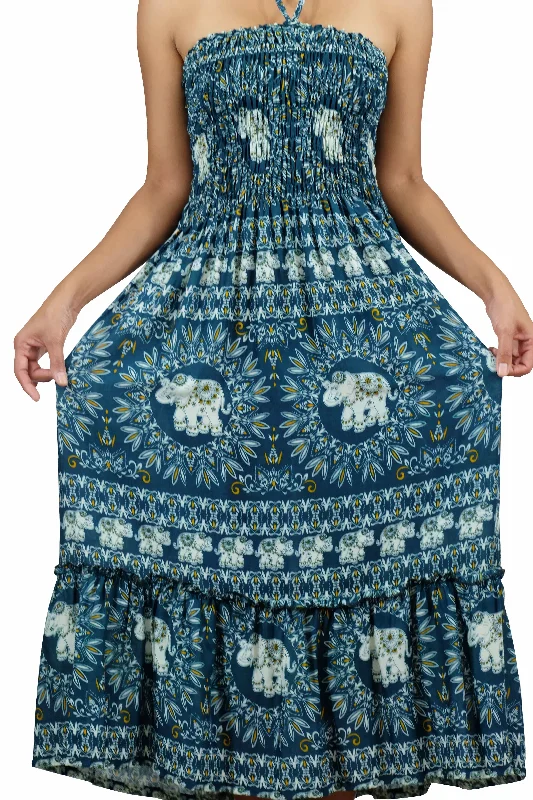 Chang DokPhlu Halter Elephant Dress Green