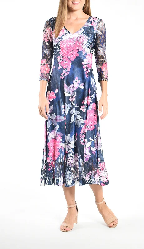 V-Neck Lace Sleeve Dress