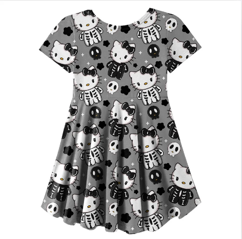 HK Black Skelly Skater Dress