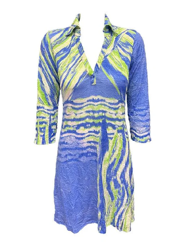Crushed 3/4 Sleeve Cold Polo Dress