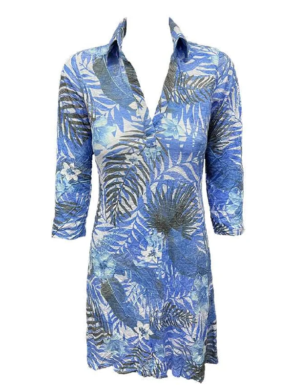 Lake Crushed 3/4 Sleeve Polo Dress