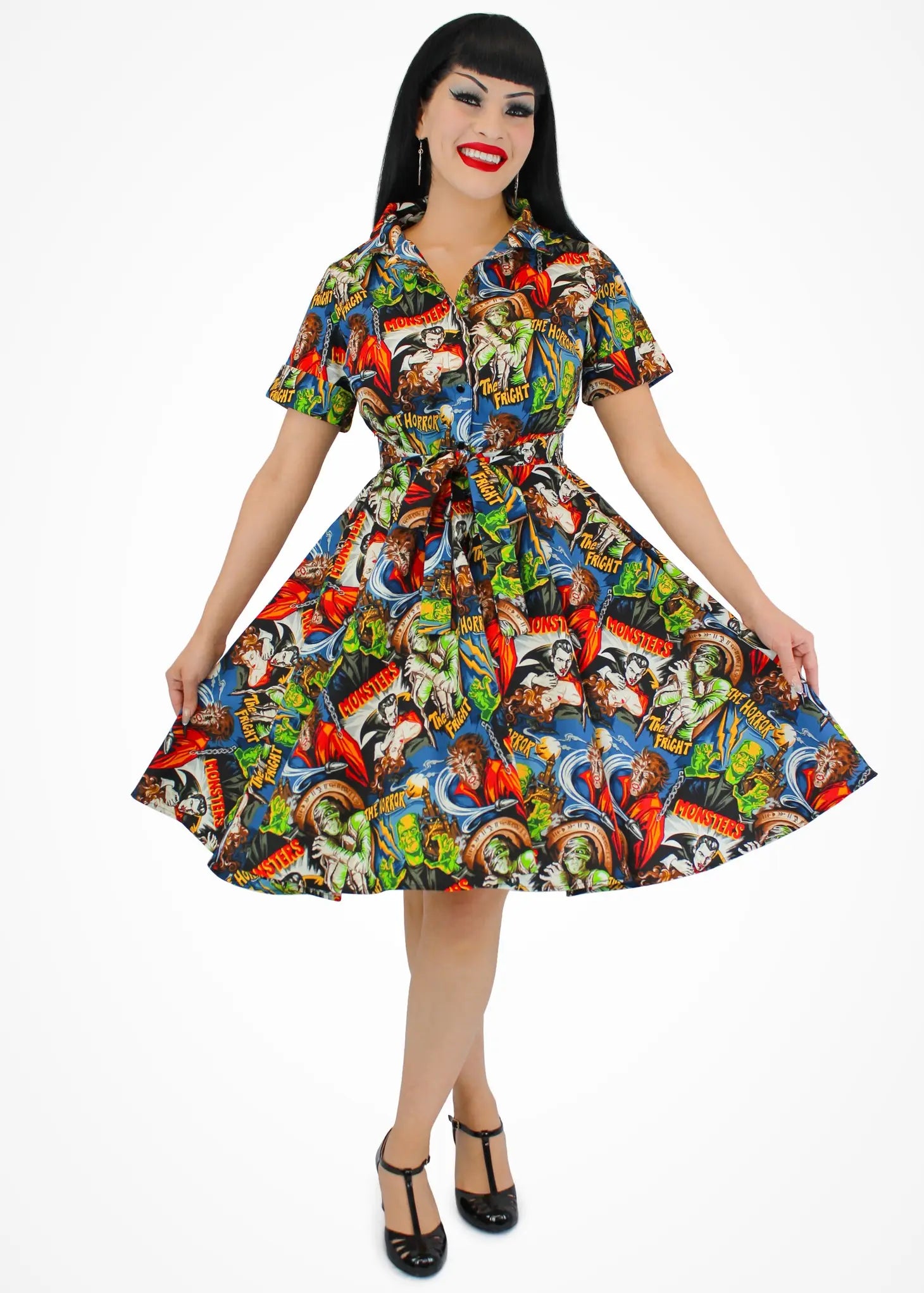 Hollywood Monsters Retro Horror Circle Dress