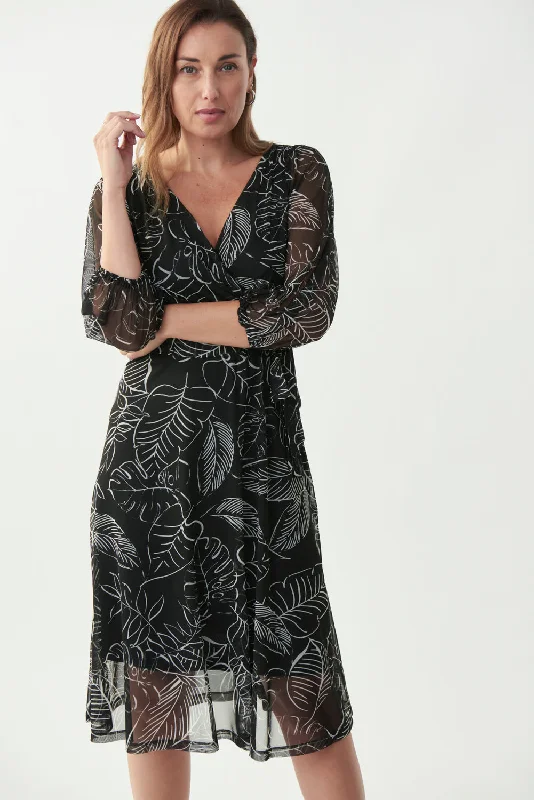 Joseph Ribkoff Dress 221182 Black/Vanila