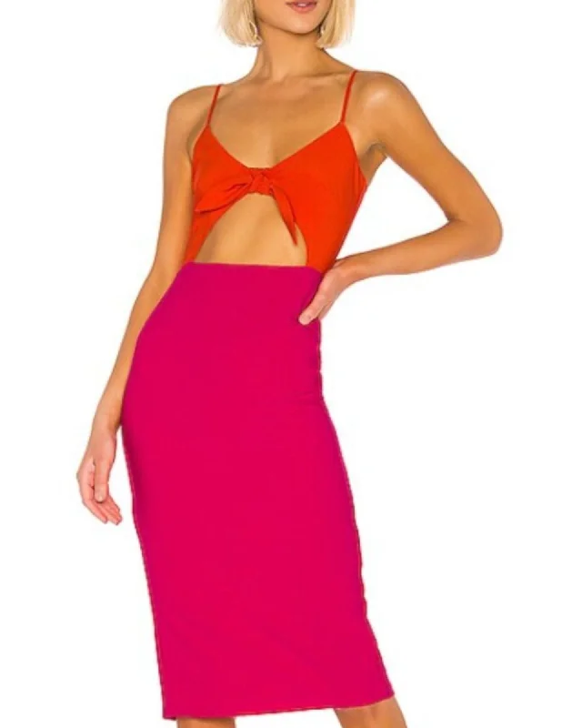 Lovers + Friends Pink/Orange Color Block Dress