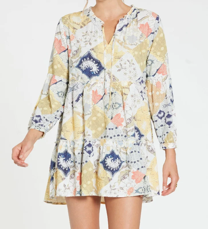 LUCY TIERED DRESS IN PATCHWORK BOHO