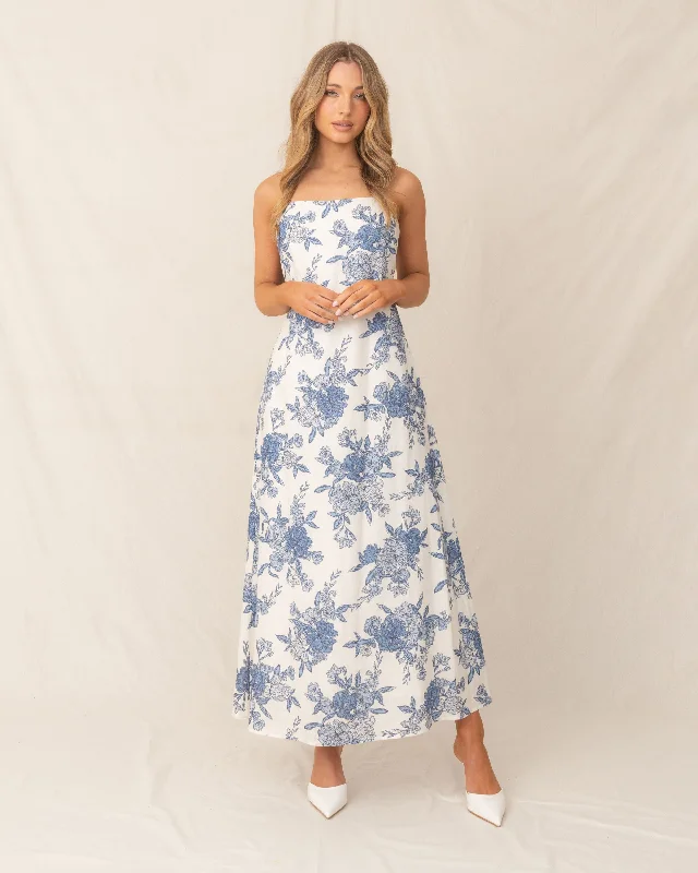 Marena Dress-Blue Print