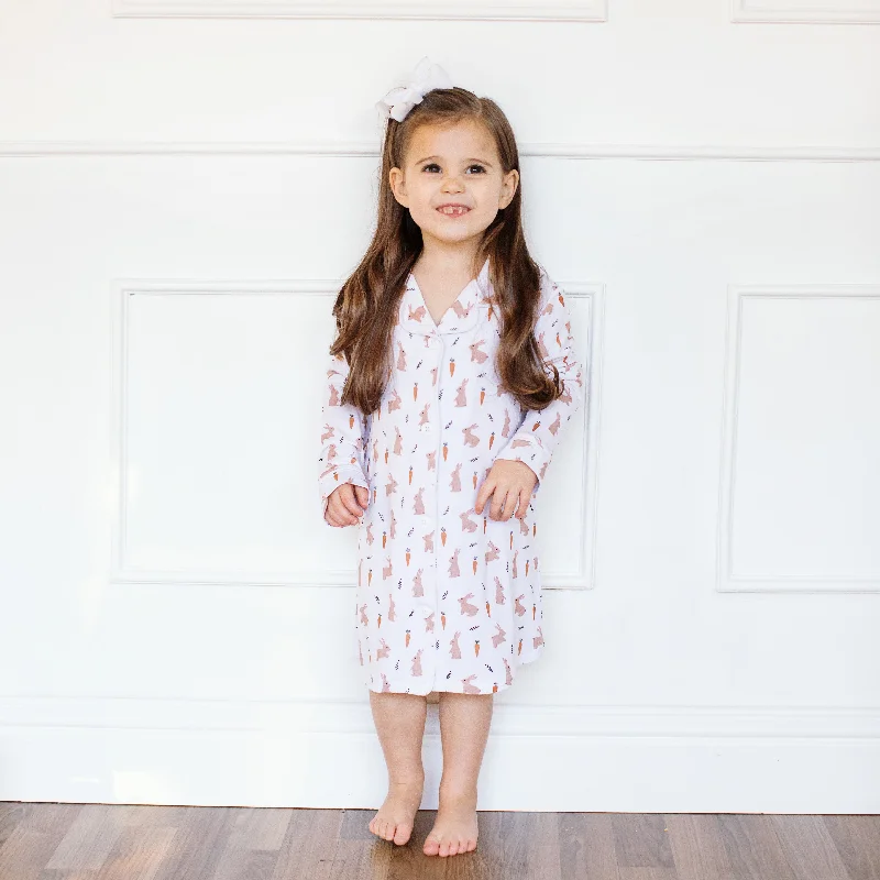 Rabbits Girls Button Down Gown
