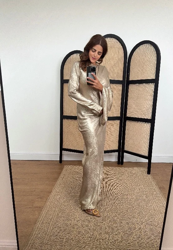 Rana shimmer dress gold