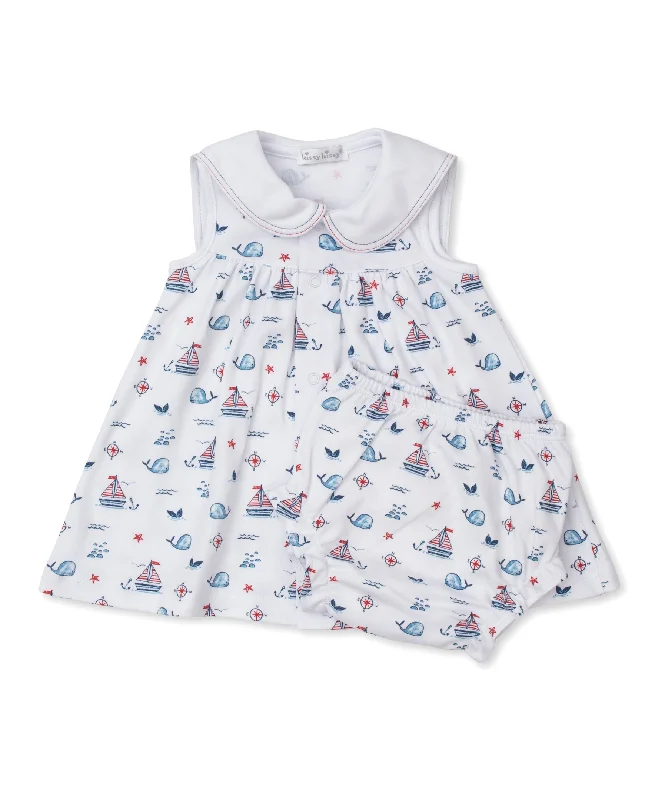 Sails n Whales Dress and Diaper Cover (0-3M)