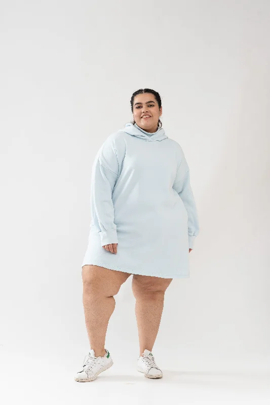 Snuggle Hoodie Dress: Cool Blue