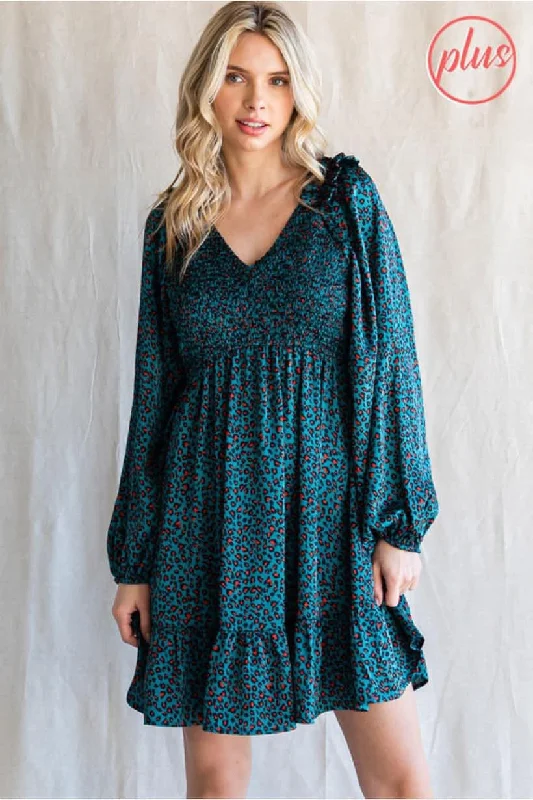 The Teal Leopard Dress
