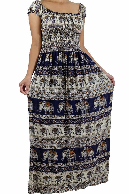 Tukta Elephant Dress Dark Blue