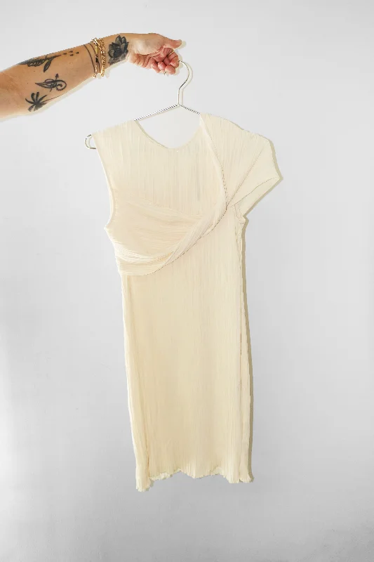 Twist Front Dress in Cream