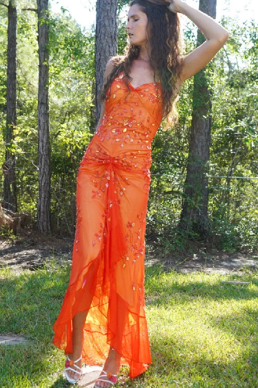 Vintage rare beaded silk gown