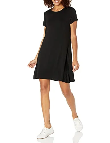 Women's Short-Sleeve Scoopneck Swing Dress